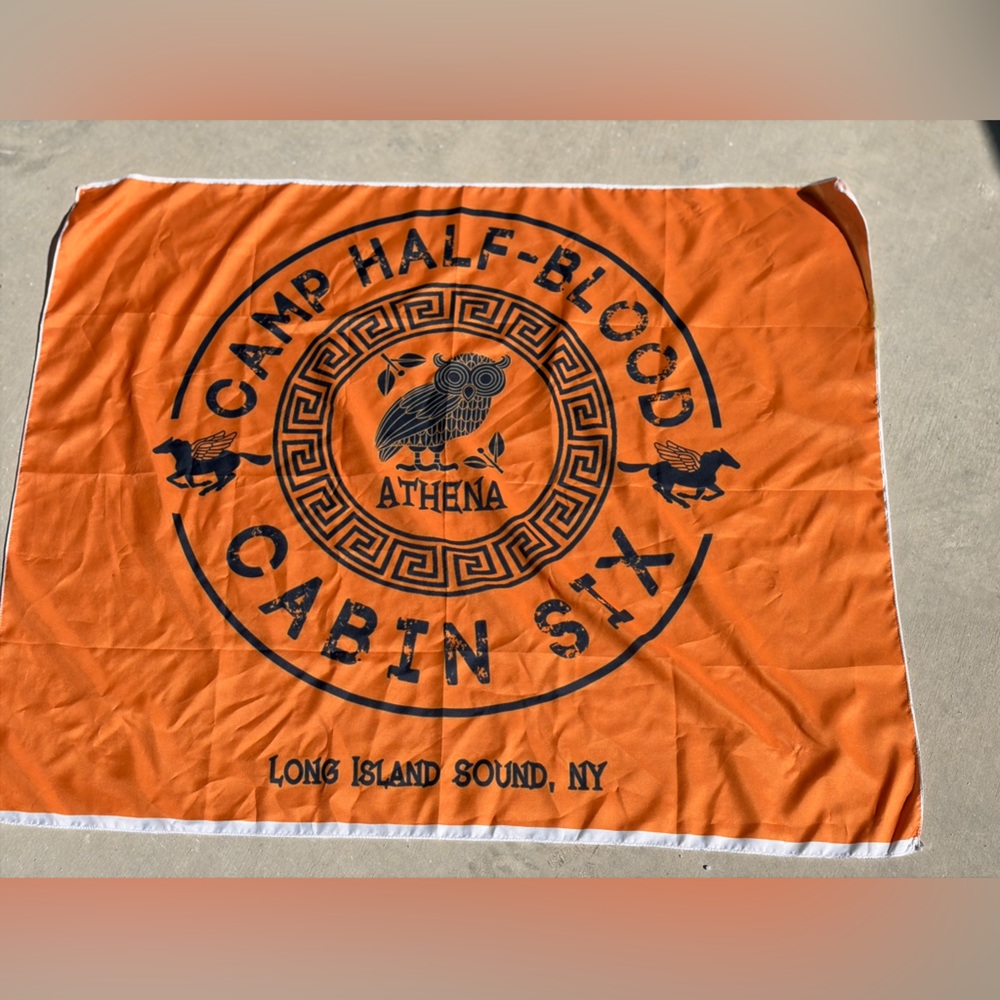 Percy Jackson Athena Orange Camp Half-Blood Banner/Flag